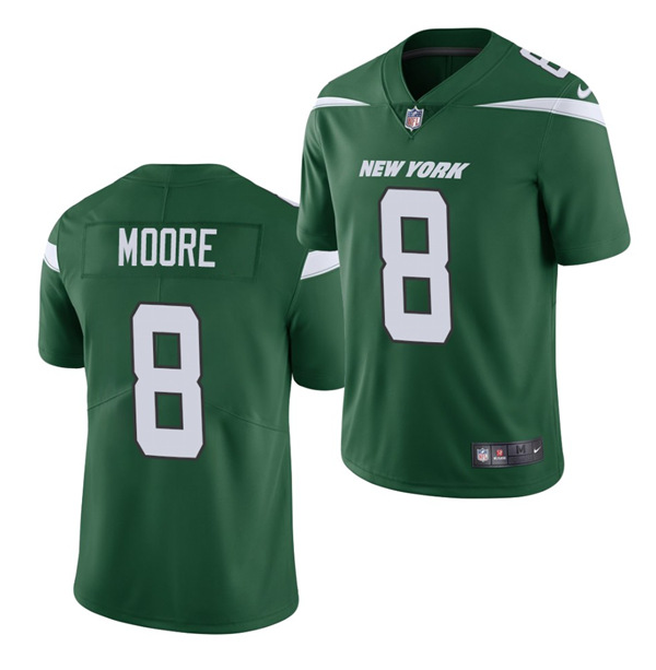 Mens New York Jets #8 Elijah Moore 2021 Green Vapor Untouchable Limited Stitched Jersey