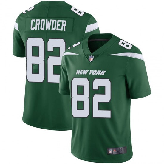 Mens New York Jets #82 Jamison Crowder Green Vapor Untouchable Limited Stitched Jersey