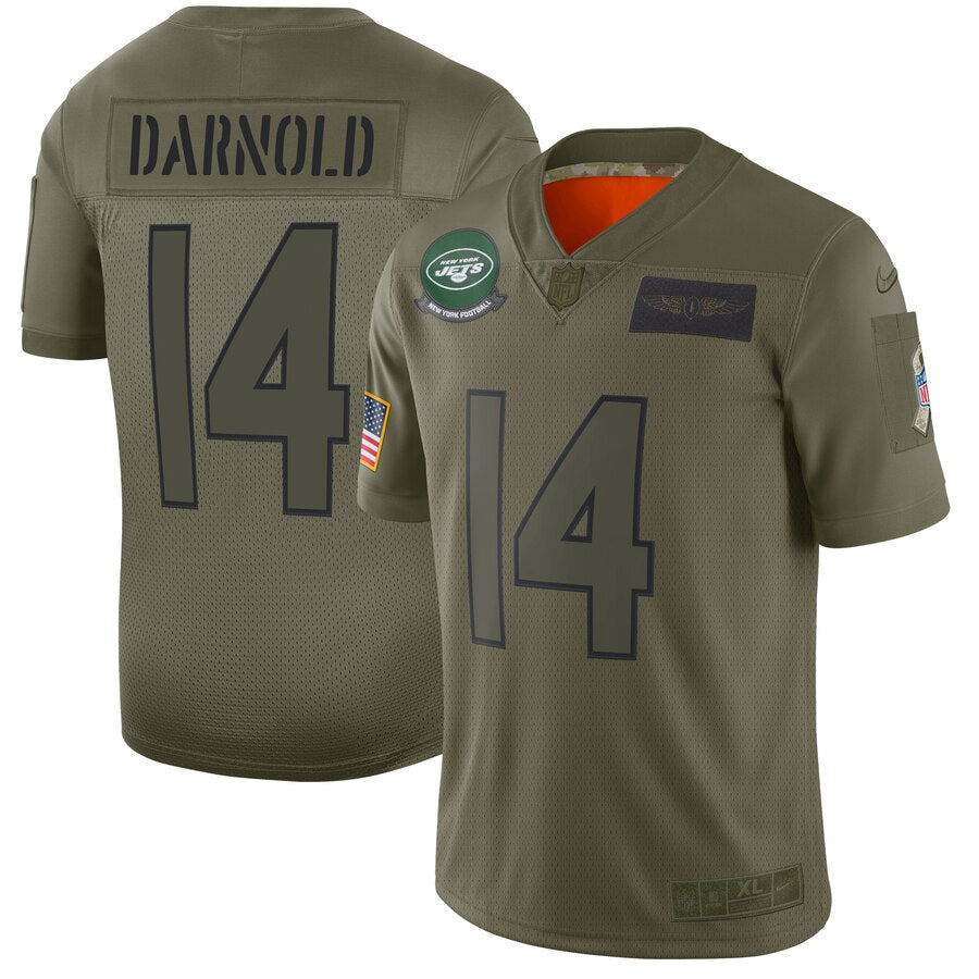 Mens New York Jets #14 Sam Darnold 2019 Camo Salute To Service Limited Stitched NFL Jersey
