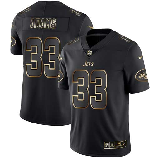 Mens New York Jets #33 Jamal Adams 2019 Black Gold Edition Stitched NFL Jersey