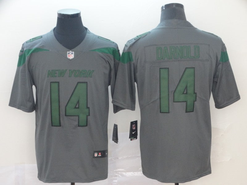 Mens New York Jets #14 Sam Darnold Gray Inverted Legend Stitched NFL Jersey