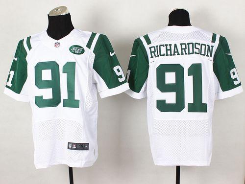 Nike Jets #91 Sheldon Richardson White Mens Stitched NFL Elite Jersey
