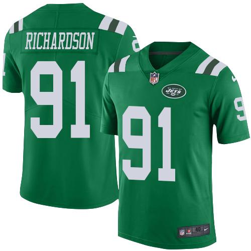 Nike Jets #91 Sheldon Richardson Green Mens Stitched NFL Elite Rush Jersey