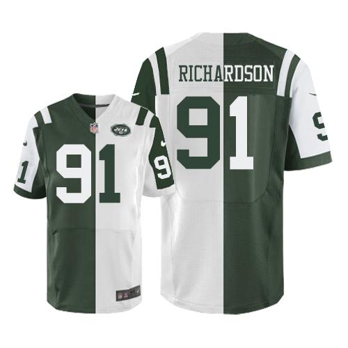Nike Jets #91 Sheldon Richardson Green/White Mens Stitched NFL Elite Split Jersey
