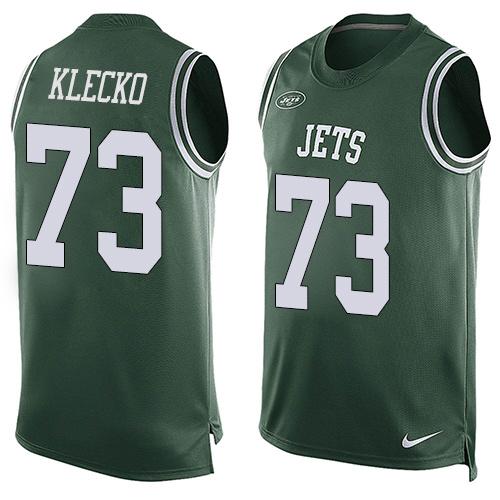 Nike Jets #73 Joe Klecko Green Team Color Mens Stitched NFL Limited Tank Top Jersey