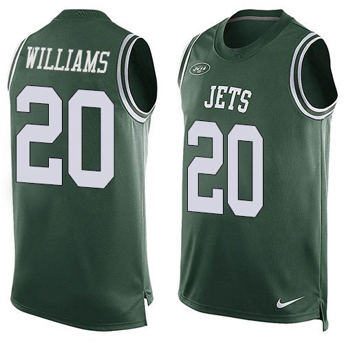 Nike Jets #20 Marcus Williams Green Team Color Mens Stitched NFL Limited Tank Top Jersey