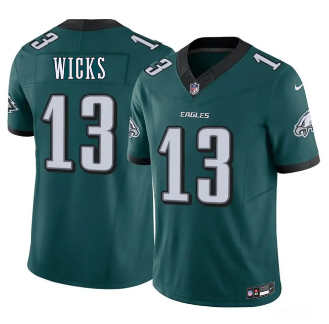 Mens Philadelphia Eagles #13 Dontayvion Wicks Green 2026 FUSE Vapor Untouchable Limited Stitched Football Jersey