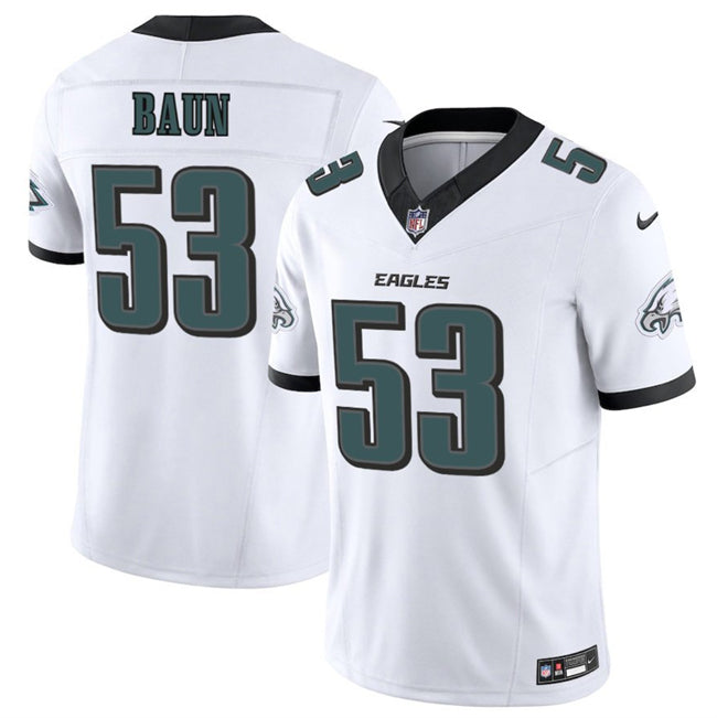 Mens Philadelphia Eagles #53 Zack Baun White 2025 FUSE Vapor Untouchable Limited Stitched Football Jersey