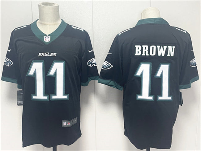 Mens Philadelphia Eagles #11 AJ Brown Black 2024 New Vapor Untouchable Limited Stitched Football Jersey
