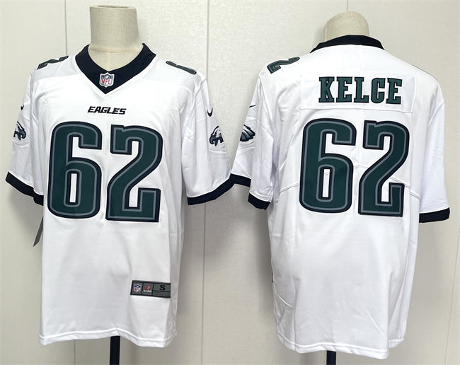 Mens Philadelphia Eagles #62 Jason Kelce White 2024 New Vapor Untouchable Limited Stitched Football Jersey