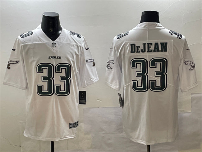 Mens Philadelphia Eagles #33 Cooper DeJean White Fashion New Vapor Untouchable Limited Stitched Football Jersey