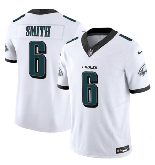 Mens Philadelphia Eagles #6 DeVonta Smith White 2024 New FUSE Vapor Untouchable Limited Stitched Football Jersey