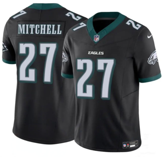 Mens Philadelphia Eagles #27 Quinyon Mitchell Black 2024 New FUSE Vapor Untouchable Limited Stitched Football Jersey