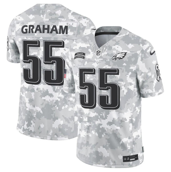 Mens Philadelphia Eagles #55 Brandon Graham 2024 FUSE Arctic Camo Salute to Service Limited Stitched Football Jersey