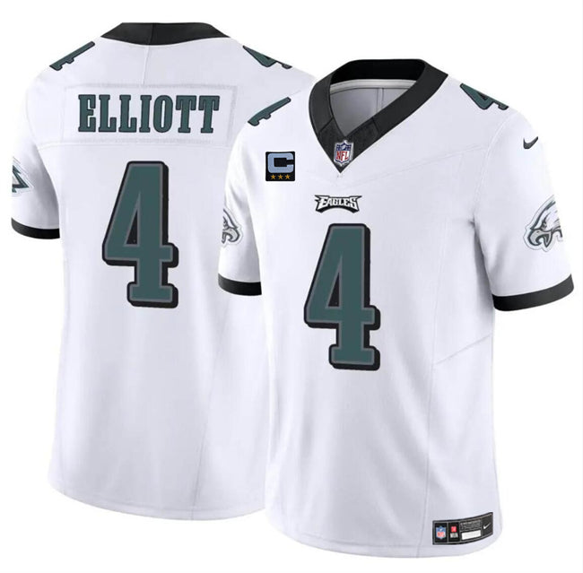 Mens Philadelphia Eagles #4 Jake Elliott White 2024 FUSE With 3-Star C Patch Vapor Untouchable Limited Stitched Football Jersey