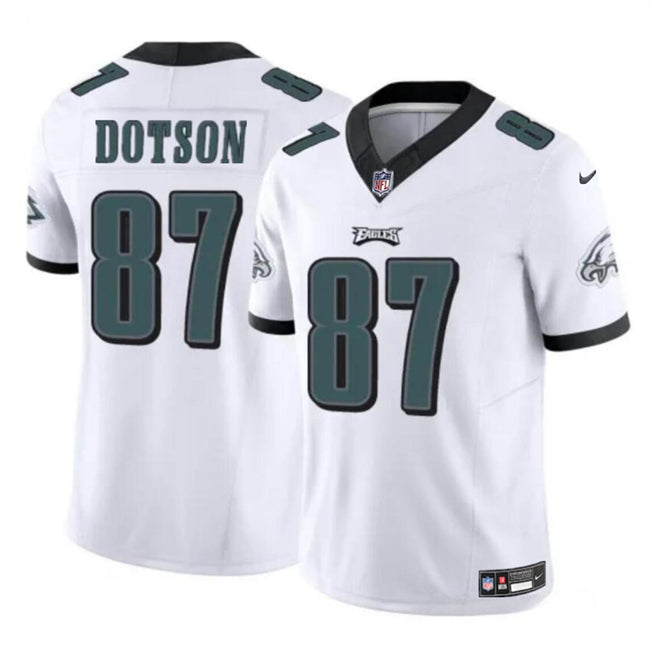 Mens Philadelphia Eagles #87 Jahan Dotson White FUSE Vapor Untouchable Limited Stitched Football Jersey