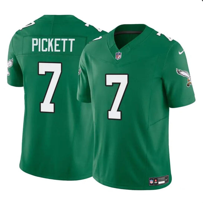 Mens Philadelphia Eagles #7 Kenny Pickett Green 2023 FUSE Throwback Vapor Untouchable Limited Stitched Football Jersey