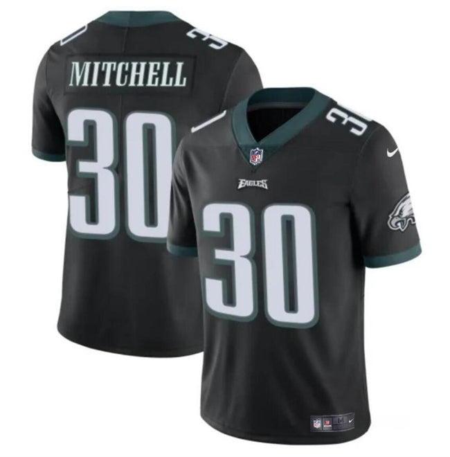 Mens Philadelphia Eagles #30 Quinyon Mitchell Black 2024 Draft Vapor Untouchable Limited Stitched Football Jersey