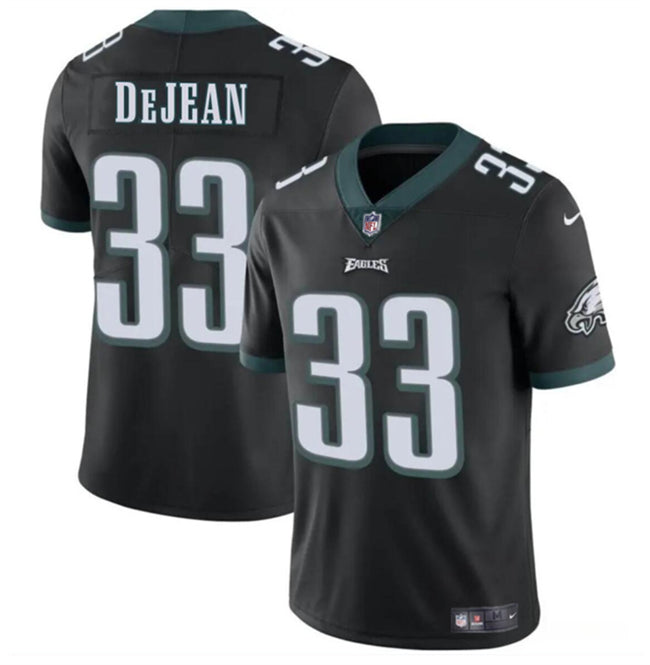 Mens Philadelphia Eagles #33 Cooper DeJean Black 2024 Draft Vapor Untouchable Limited Stitched Football Jersey