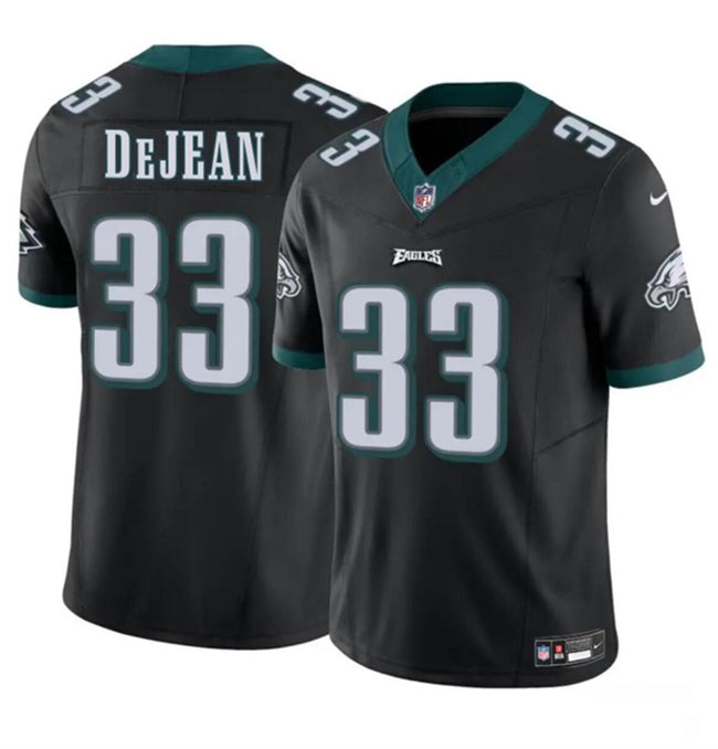 Mens Philadelphia Eagles #33 Cooper DeJean Black 2024 Draft FUSE Vapor Untouchable Limited Stitched Football Jersey
