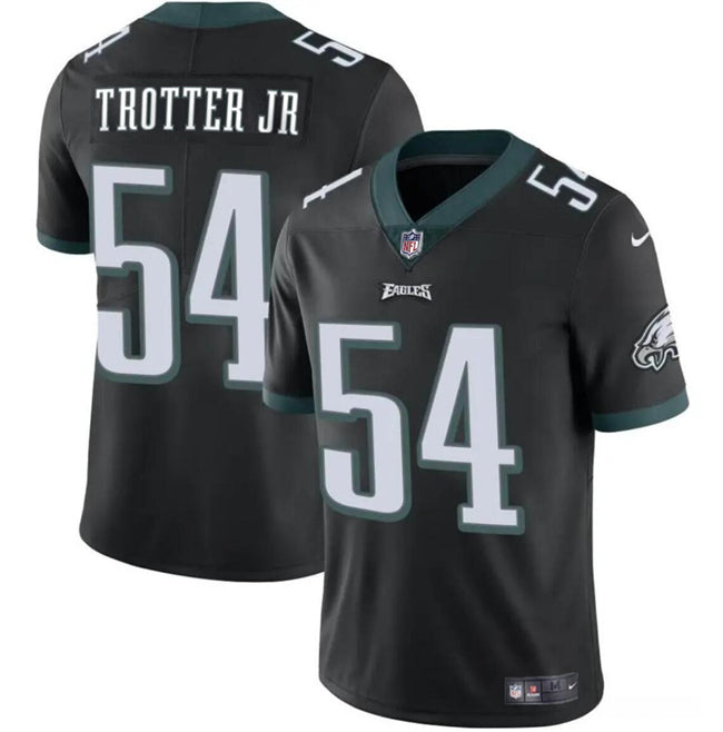 Mens Philadelphia Eagles #54 Jeremiah Trotter Jr Black 2024 Draft Vapor Untouchable Limited Stitched Football Jersey