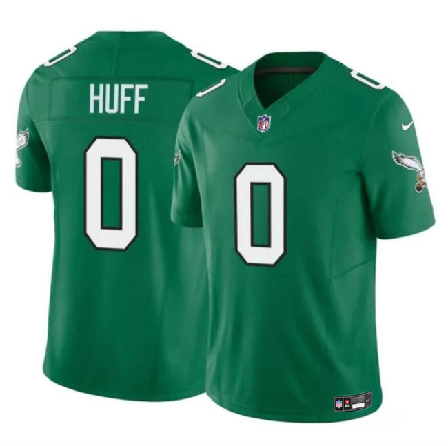 Mens Philadelphia Eagles #0 Bryce Huff Kelly Green 2024 FUSE Vapor Untouchable Limited Stitched Football Jersey