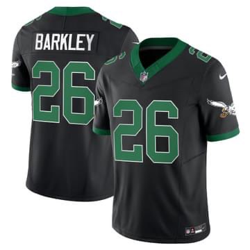 Mens Philadelphia Eagles #26 Saquon Barkley Black 2023 FUSE Vapor Untouchable Throwback Stitched Football Jersey