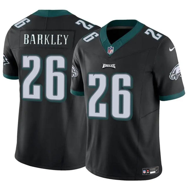 Mens Philadelphia Eagles #26 Saquon Barkley Black 2023 FUSE Vapor Untouchable Limited Stitched Football Jersey