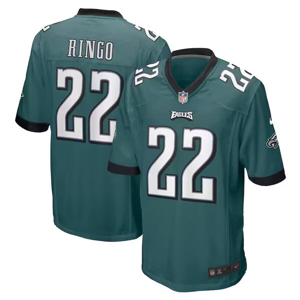 Mens Philadelphia Eagles #22 Kelee Ringo Green Stitched Game Jersey