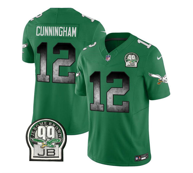Mens Philadelphia Eagles #12 Randall Cunningham Green 2023 FUSE Throwback Vapor Untouchable Limited Stitched Football Jersey