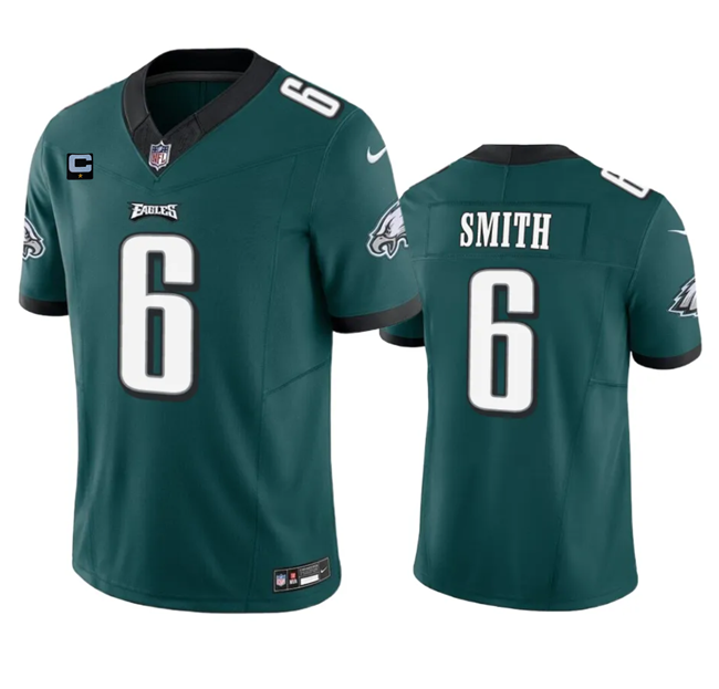 Mens Philadelphia Eagles #6 DeVonta Smith Green 2023 FUSE With 1-Star C Patch Vapor Untouchable Limited Stitched Football Jersey
