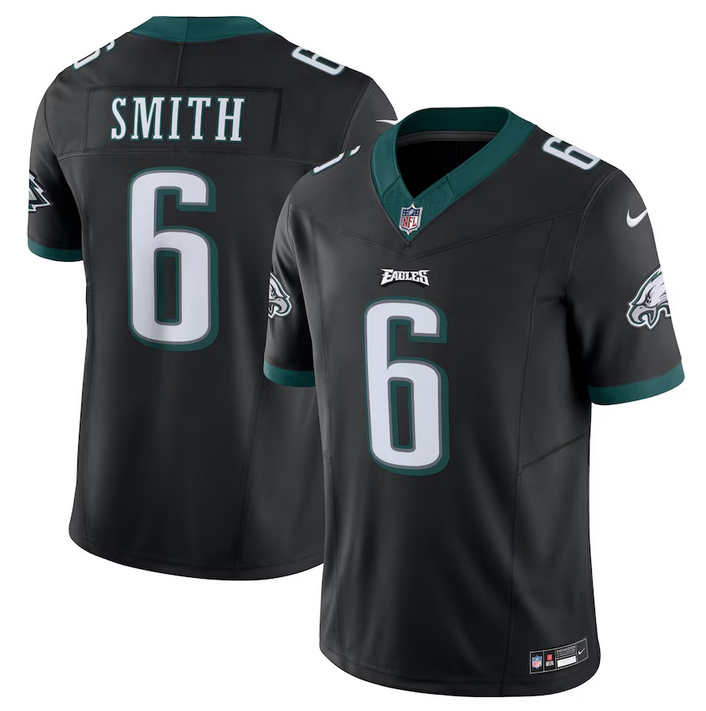 Mens Philadelphia Eagles #6 DeVonta Smith Black 2023 FUSE Vapor Untouchable Limited Stitched Football Jersey