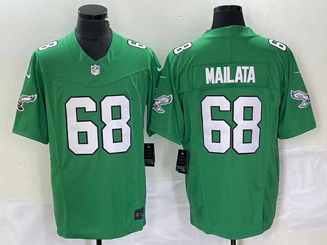 Mens Philadelphia Eagles #68 Jordan Mailata Green 2023 FUSE Vapor Untouchable Stitched Football Jersey