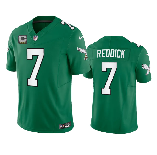 Mens Philadelphia Eagles #7 Haason Reddick Green 2023 FUSE With 3-star C Patch Vapor Untouchable Stitched Football Jersey