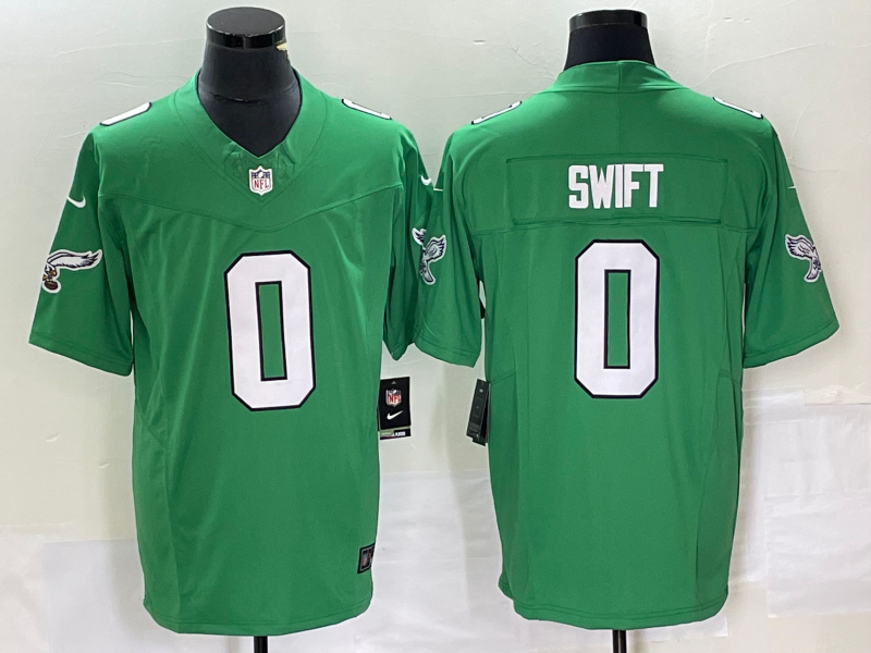 Mens Philadelphia Eagles #0 D¡¯andre Swift Green 2023 FUSE Vapor Untouchable Stitched Football Jersey