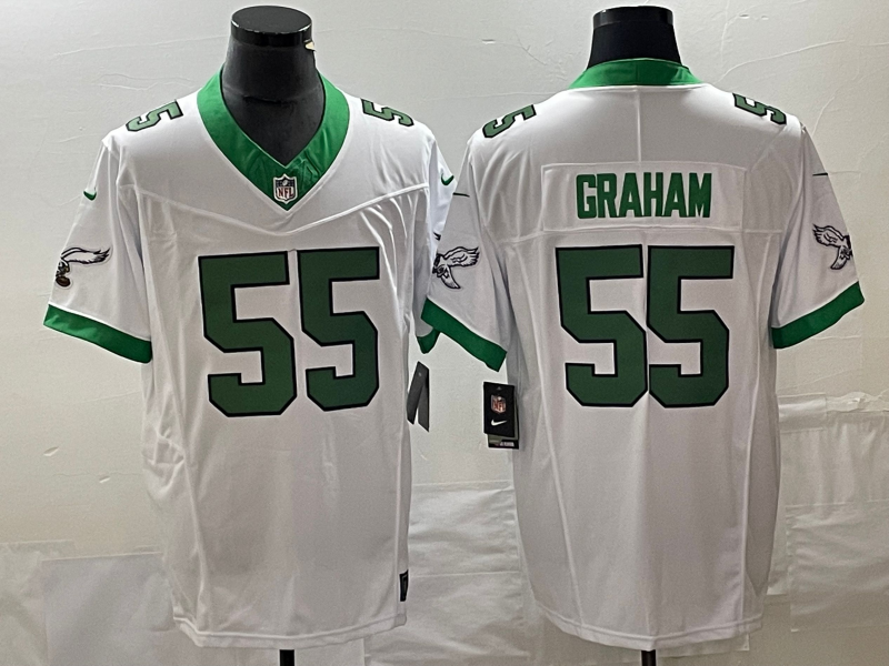 Mens Philadelphia Eagles #55 Brandon Graham White 2023 FUSE Vapor Untouchable Stitched Football Jersey