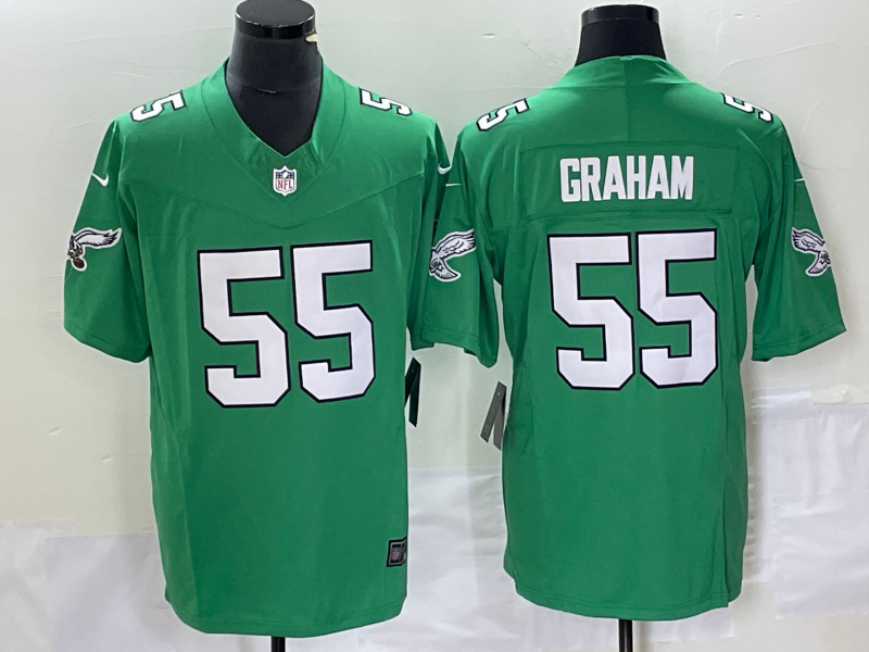 Mens Philadelphia Eagles #55 Brandon Graham Green 2023 FUSE Vapor Untouchable Stitched Football Jersey