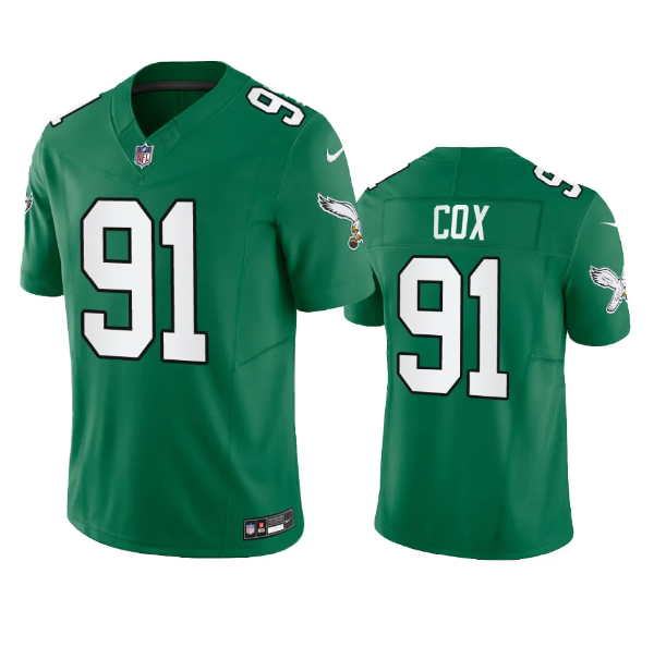 Mens Philadelphia Eagles #91 Fletcher Cox Green 2023 FUSE Vapor Untouchable Stitched Football Jersey