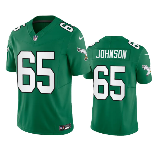 Mens Philadelphia Eagles #65 Lane Johnson Green 2023 FUSE Vapor Untouchable Stitched Football Jersey