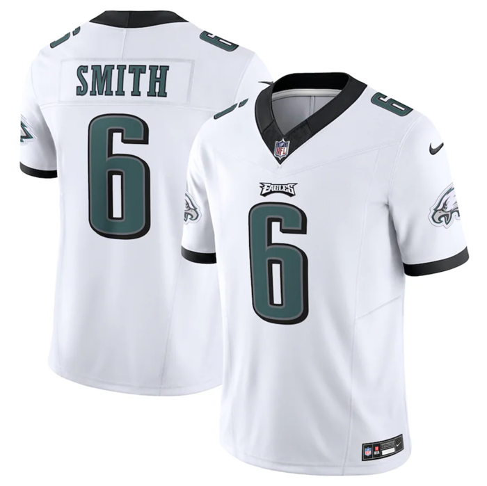 Mens Philadelphia Eagles #6 DeVonta Smith White 2023 FUSE Vapor Untouchable Limited Stitched Football Jersey