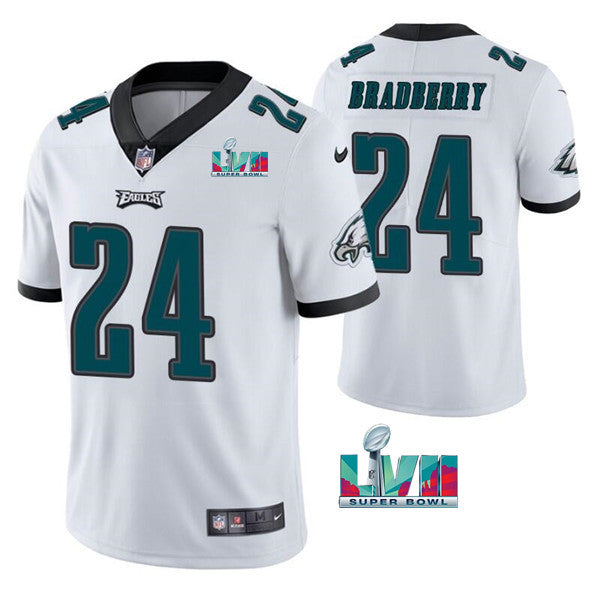 Mens Philadelphia Eagles #24 James Bradberry White Super Bowl LVII Vapor Untouchable Limited Stitched Jersey