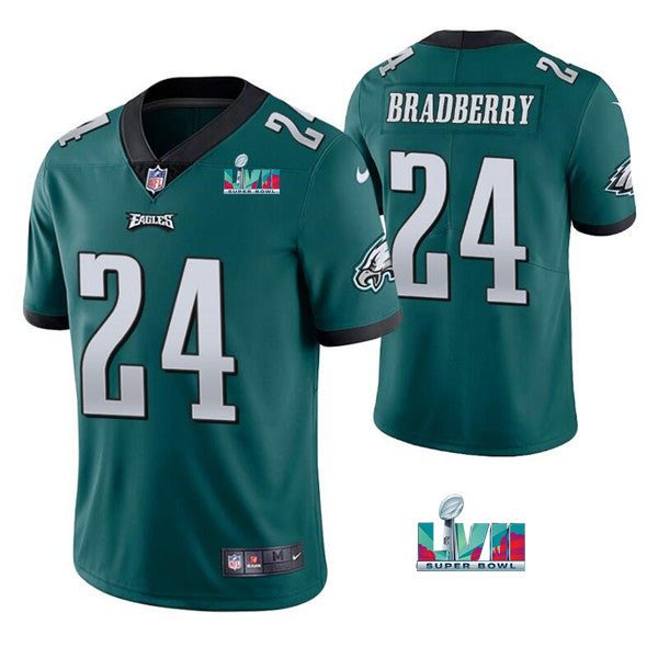 Mens Philadelphia Eagles #24 James Bradberry Green Super Bowl LVII Vapor Untouchable Limited Stitched Jersey