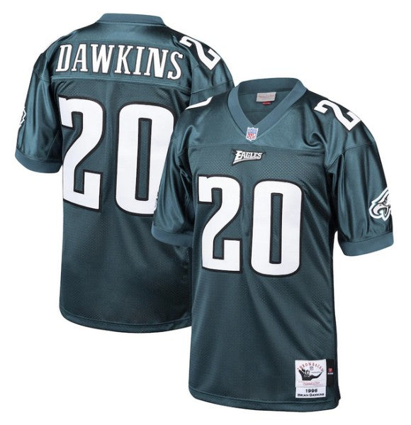 Mens Philadelphia Eagles #20 Brian Dawkins Green Mitchell Ness 1996 Throwback Stitched Jersey