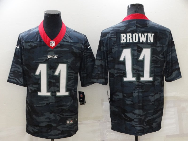 Mens Philadelphia Eagles #11 A J Brown Camo Limited Stitched Jersey