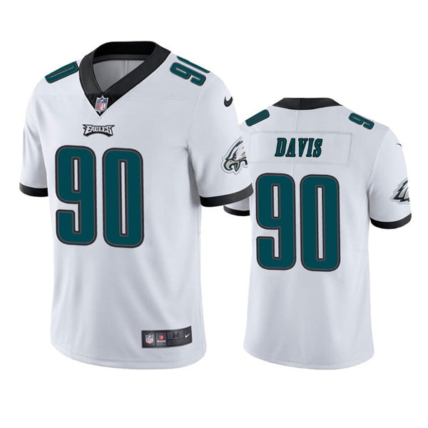 Mens Philadelphia Eagles #90 Jordan Davis White Vapor Untouchable Limited Stitched Jersey