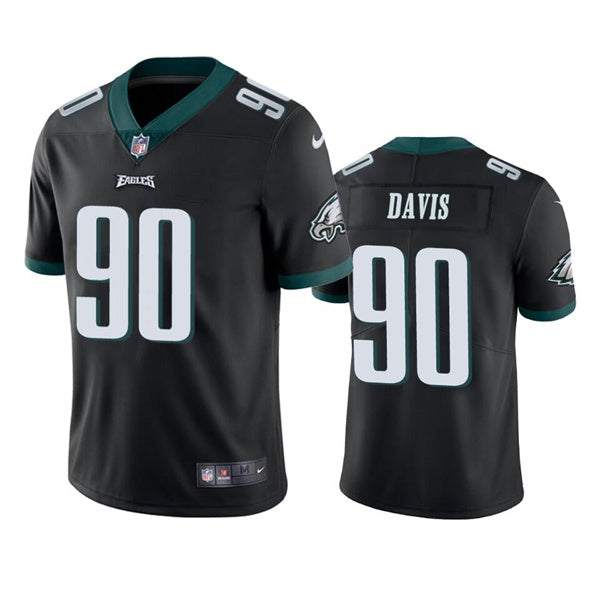 Mens Philadelphia Eagles #90 Jordan Davis Black Vapor Untouchable Limited Stitched Jersey
