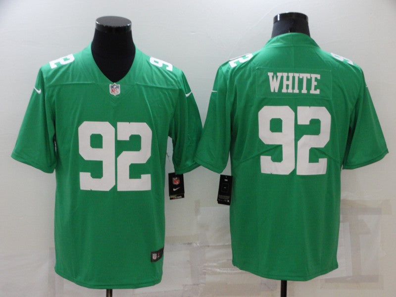 Mens Philadelphia Eagles #92 Reggie White Green Throwback Vapor Untouchable Limited Stitched Jersey