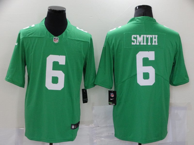 Mens Philadelphia Eagles #6 DeVonta Smith Green Throwback Vapor Untouchable Limited Stitched Jersey