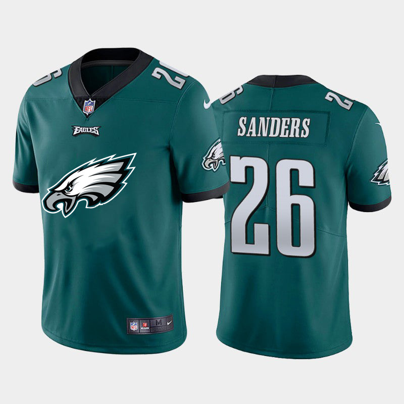 Mens Philadelphia Eagles #26 Miles Sanders Green 2020 Team Big Logo Limited Stitched Jersey