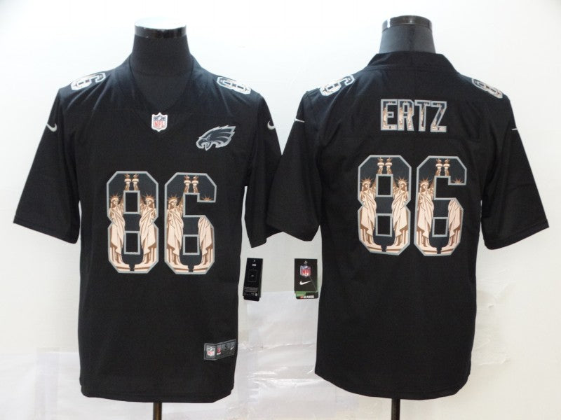 Mens Philadelphia Eagles #86 Zach Ertz 2019 Black Statue of Liberty Limited Stitched NFL Jersey